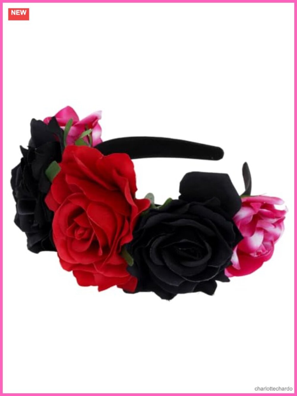 Mexican Flower Crown Headband Day of the Dead Floral Hair Accessory